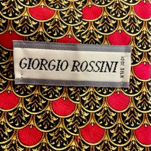 Georgio Rossini Mens Silk Tie Classic-Gold/Red - Picture 2 of 3